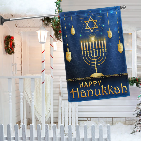 Happy Hanukkah Flag Holly Holly LNT787F