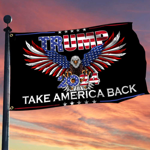 Trump 2024 Take America Back Grommet Flag
