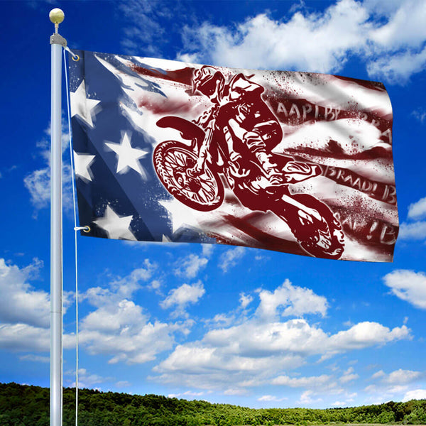 Motocross Dirt Bike American Flag