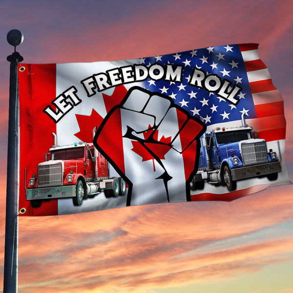 Canada Freedom Convoy 2022 Grommet Flag Let Freedom Roll