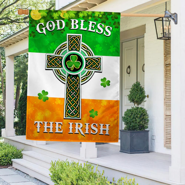 Irish Celtic Cross Flag God Bless The Irish Flag MLN970F