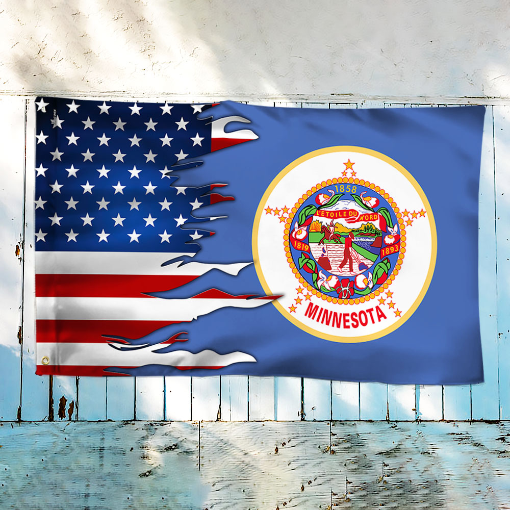 Minnesota And American Grommet Flag – Flagwix