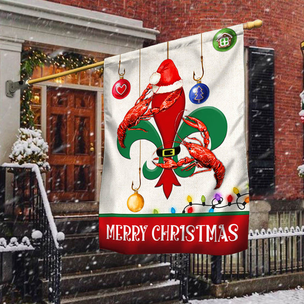 Louisiana Flag Merry Christmas Santa Crawfish BNN697F