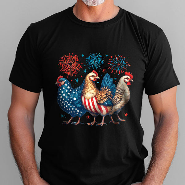 Patriotic Chicken Merica 4th Of july Independence Day T-Shirt TQN3145TS