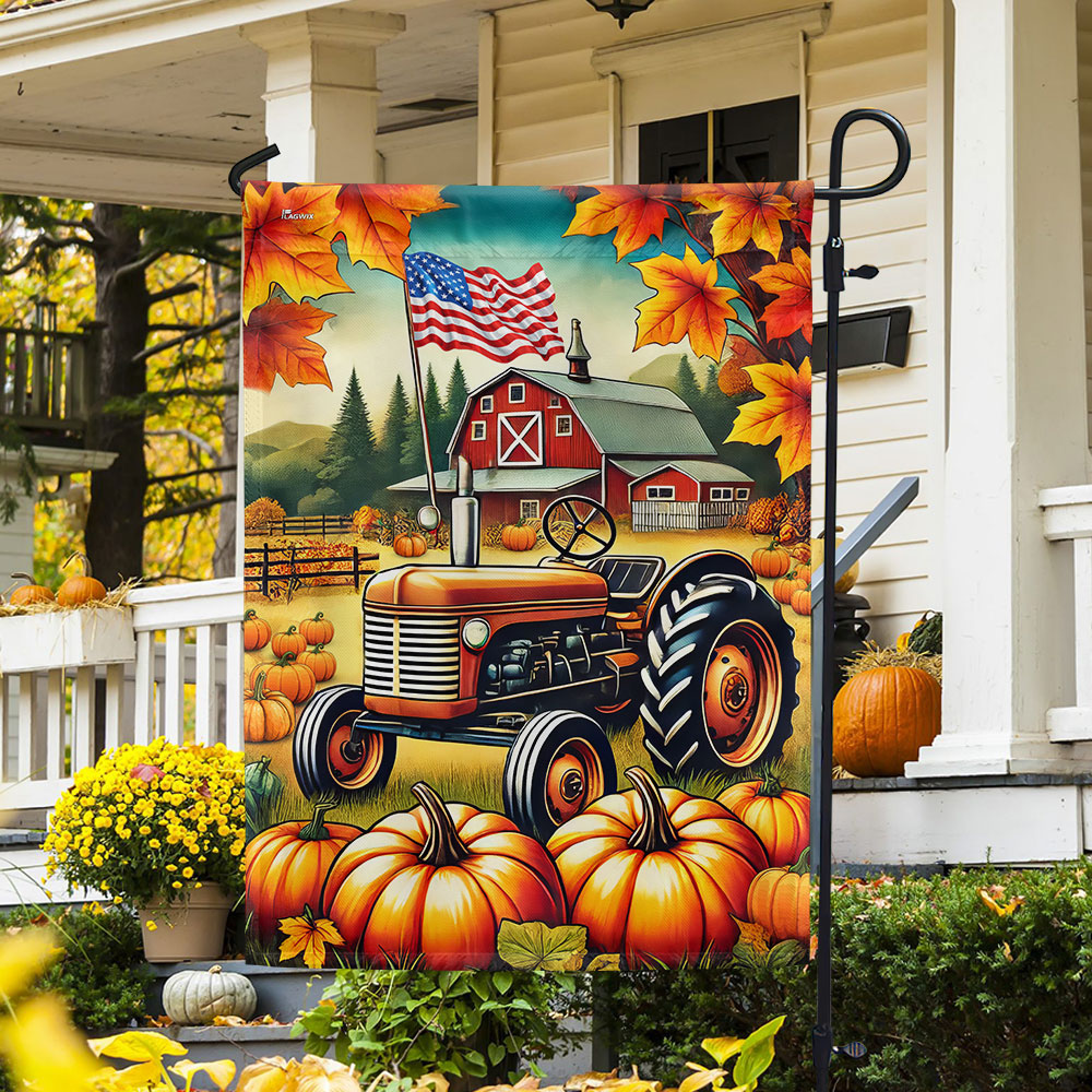 Fall Flag Fall Farm Tractor Pumpkins Flag – Flagwix