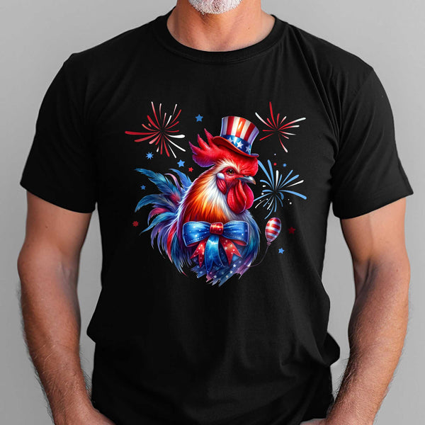 Chicken Rooster Independence Day 4th Of july T-Shirt TQN3144TS