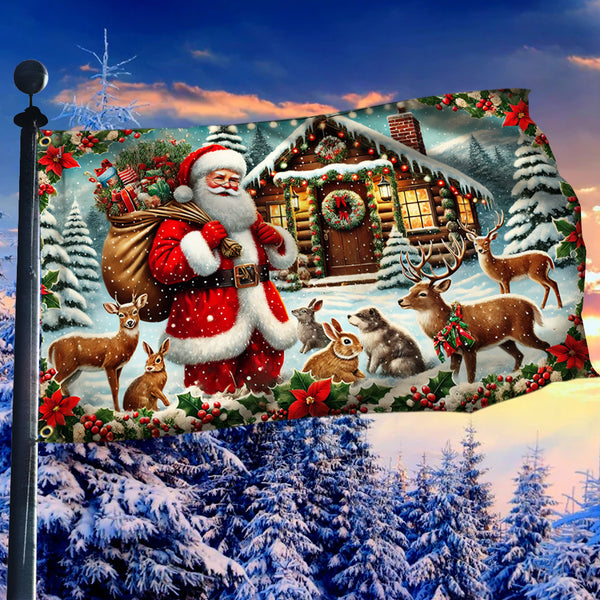 Santa Claus Merry Christmas Holiday Grommet Flag TQN4052GF