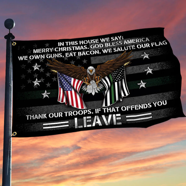 Patriotic Grommet Flag In This House We Salute Our Flag DDH2932GF
