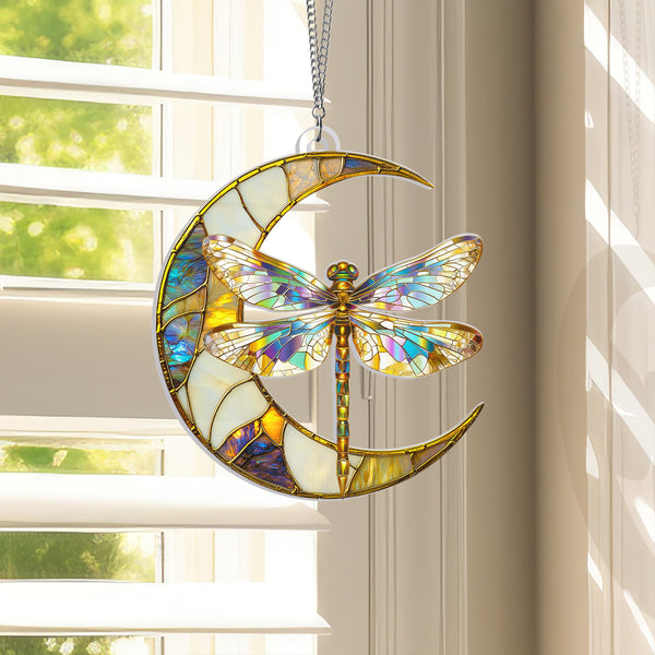 Dragonfly On the Moon Suncatcher Acrylic Hanging TQN4426AS