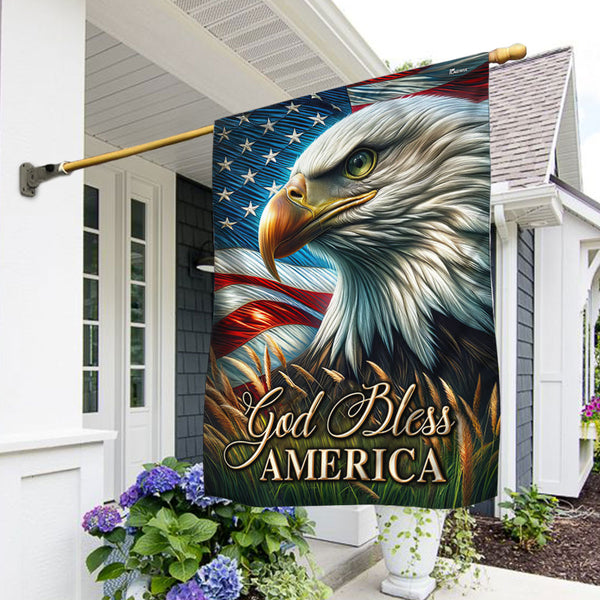 Eagle God Bless America Flag