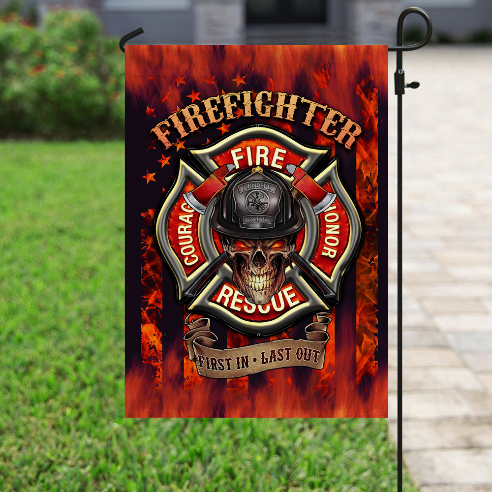 Download Firefighter Skull Courage Rescue Honor Flag DDH1428 - Flagwix