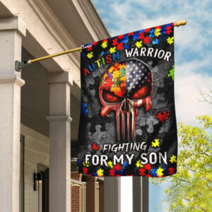 Autism Warrior Fighting For My Son Flag