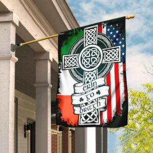 Irish Celtic Cross - Erin Go Bragh Flag