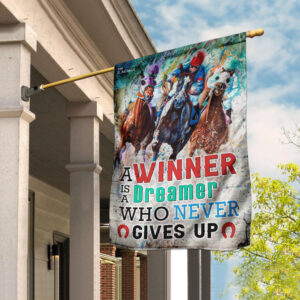 Horse Racing Never Gives Up Flag