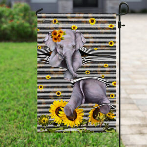 Elephant Sunflower Flag