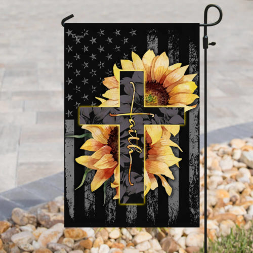 Faith Sunflower Christian Cross Flag MLP05F - Flagwix