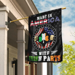 Made In America With Irish Parts Flag