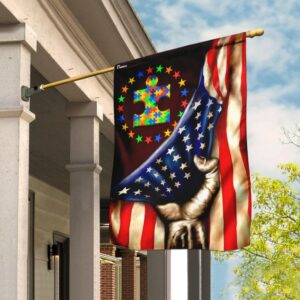 SMLBOO Autism Awareness Inside American Flag