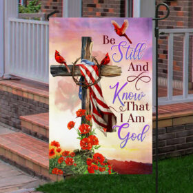 Christian Cross. Be Still And Know That I Am God Flag