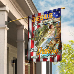 Jesus Is My Savior Bass Fishing Is My Therapy Flag