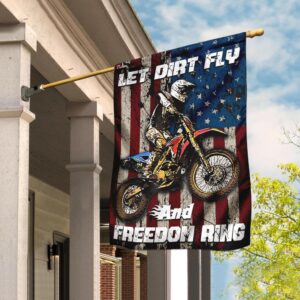 Motocross - Let Dirt Fly And Freedom Ring Flag