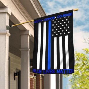 Duty - Honor - Courage. The Thin Blue Line Flag