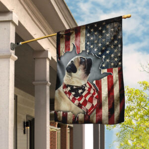 Pug Happy 4th Of July. American US Flag