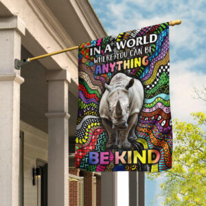Be Kind Rhino Hippie Flag