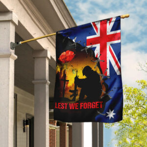 Lest We Forget. Remember Memorial Day Veterans In Australia Flag