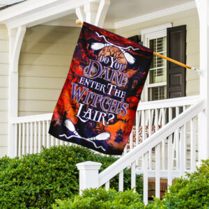 Do you Dare Enter The Witch's Lair Halloween Flag