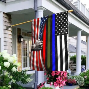 Police Military and Fire Thin Line USA Flag