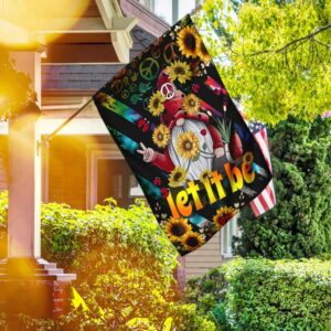 Let It Be Gnome Happy Peace Flag