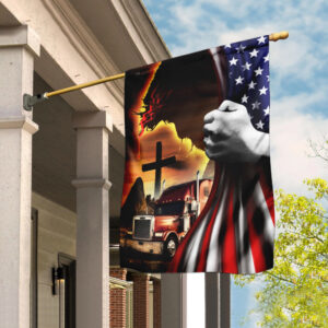 Trucker Jesus Christian American Flag