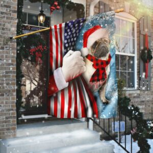 Pug Through The Snow Flag