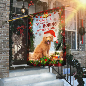 Admit It Life Would Be Boring Without Me Flag Flagwix™ Goldendoodle Merry Christmas Flag