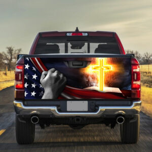 Cross And Bible Truck Tailgate Decal Sticker Wrap