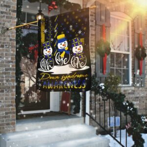 Faith Hope Love Down Syndrome Awareness Snowman Christmas Flag