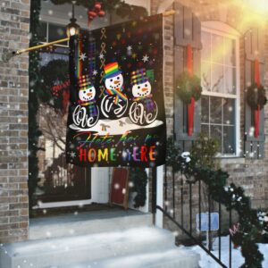 Love Is Love, Hate Has No Home Here LGBT Snowman Christmas Flag