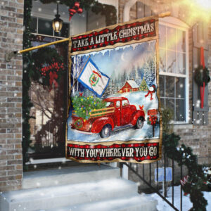 Take A Little Christmas With You. Red Truck West Virginia Flag