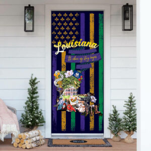 Happy Louisiana Home Door Cover