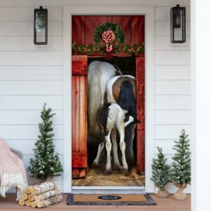 Funny Family Horse Door Cover