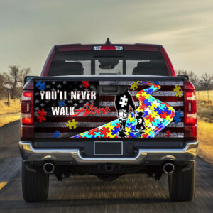 Autism Awareness Never Walk Alone Truck Tailgate Decal Sticker Wrap