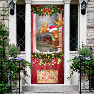 Christmas Moose Door Cover