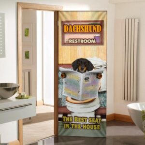 A Dachshund Rest Room Door Cover