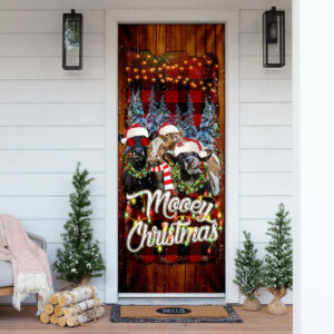 Happy Family Cow Mooey Christmas Door Cover