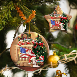 Bulldog Santa Paws Ceramic Ornament