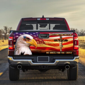 We Stand For The Flag, We Kneel For The Cross Truck Tailgate Decal Sticker Wrap