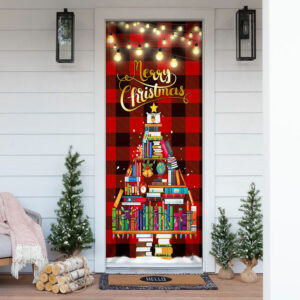 Merry Christmas. Book Christmas Tree Door Cover
