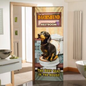 A Happy Dachshund Rest Room Door Cover