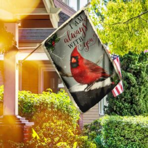 Red Cardinal I Am Always With You Flag